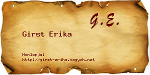Girst Erika névjegykártya
